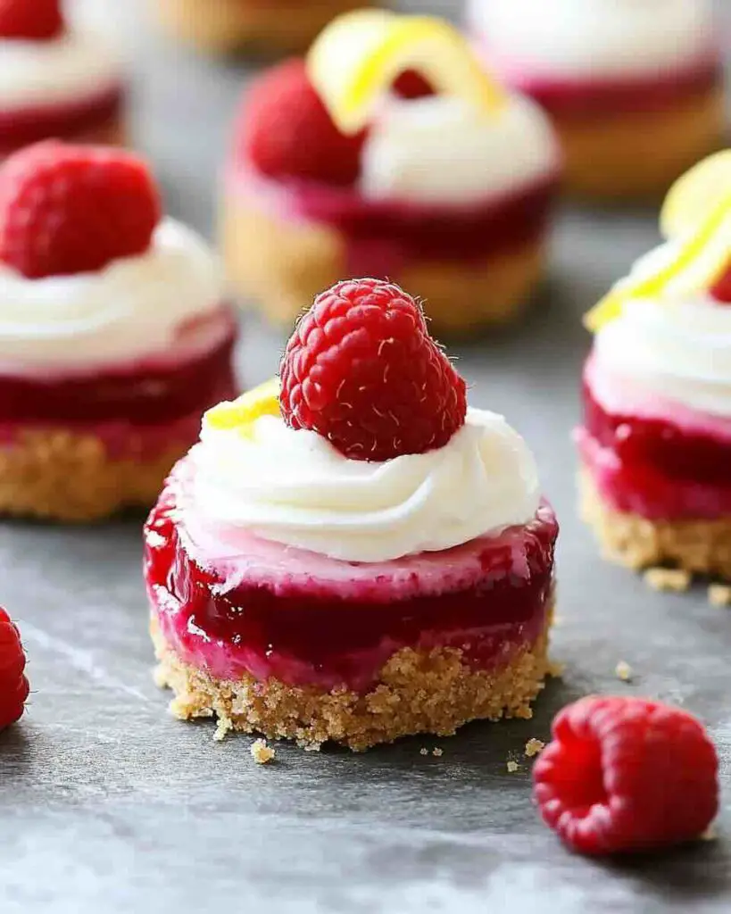 Mini Lemon Raspberry Cheesecakes